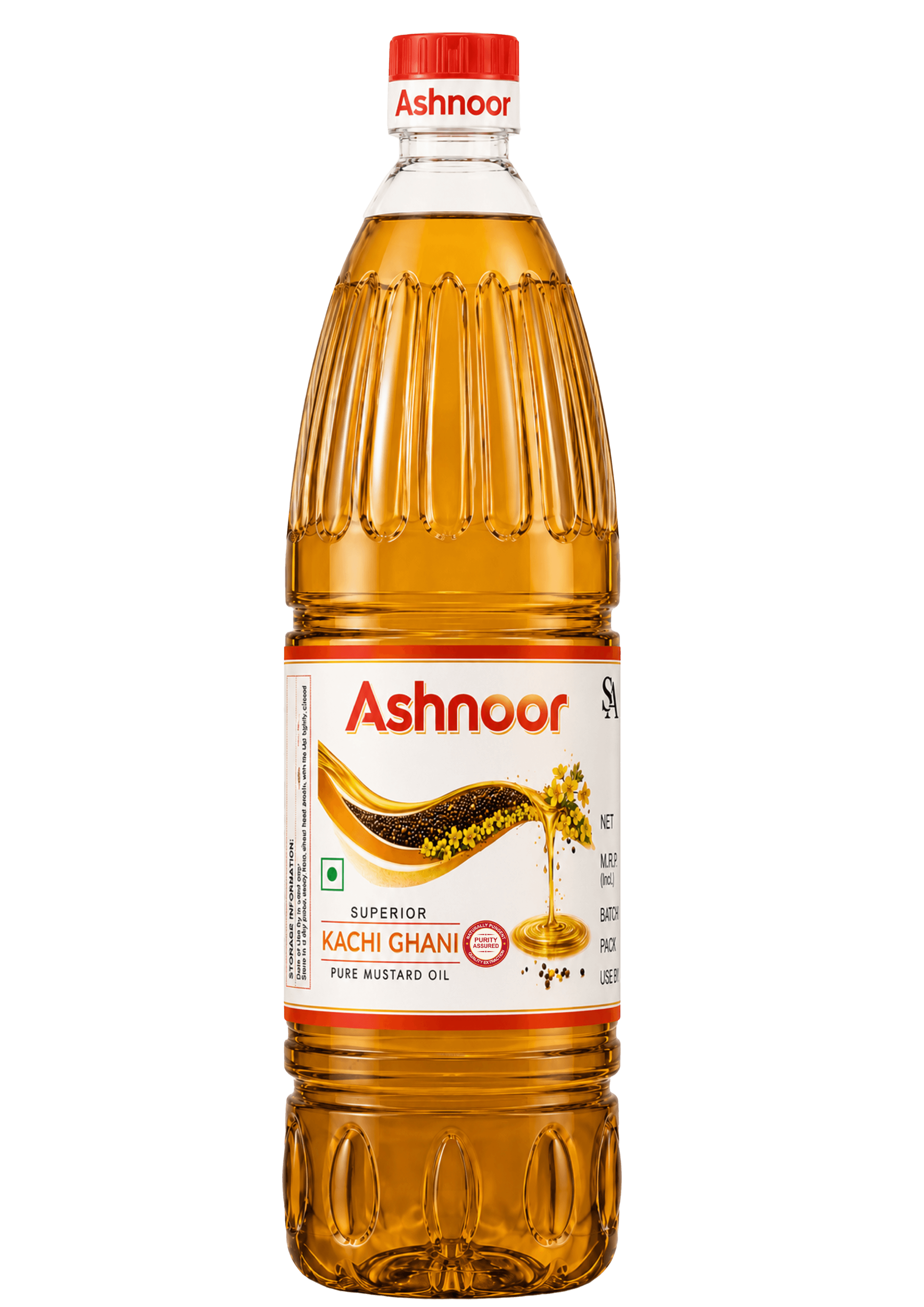 Ashnoor Kachi Ghani Mustard Oil 200 ML trial pack bottle